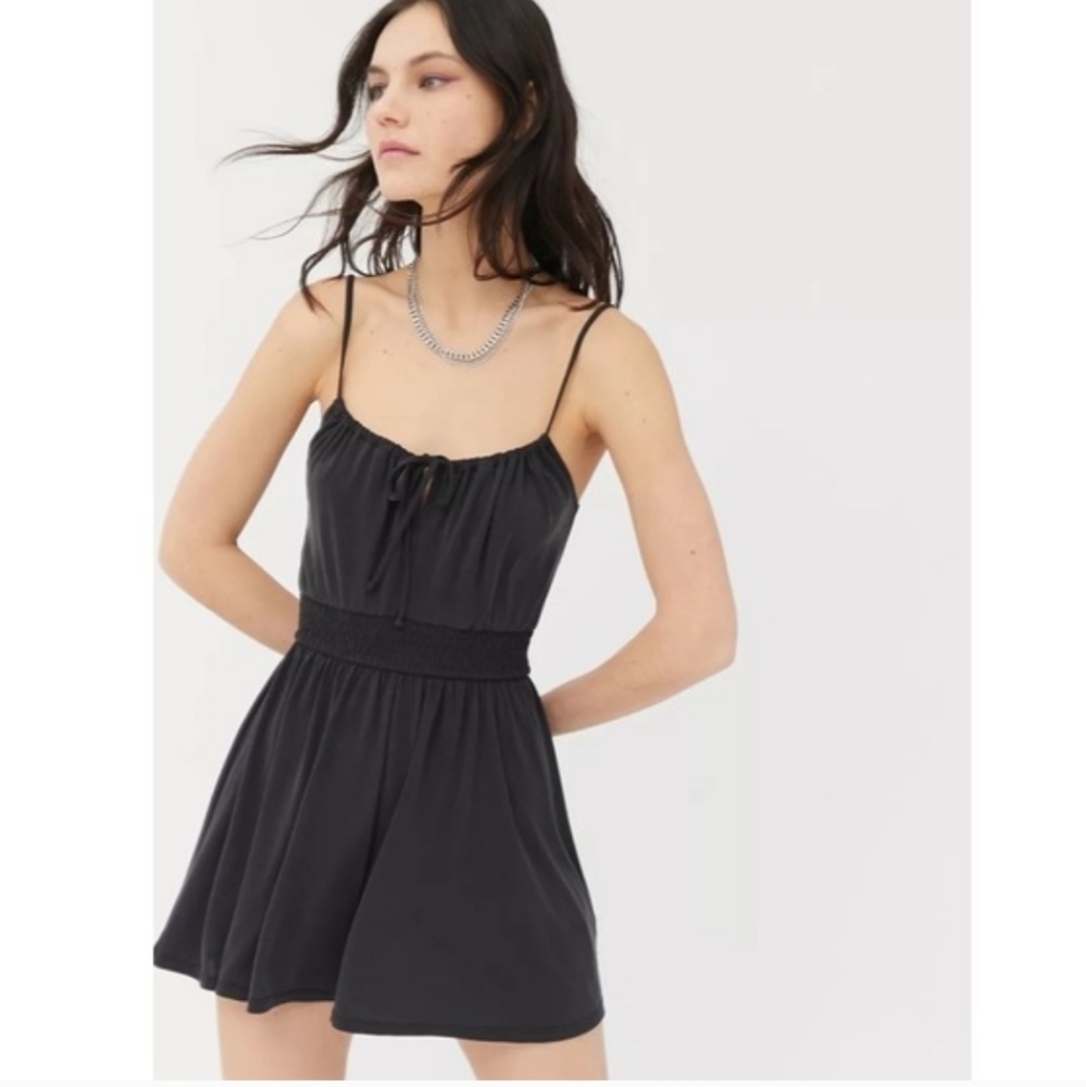 UO Santorini Cupro Tie-Front Romper